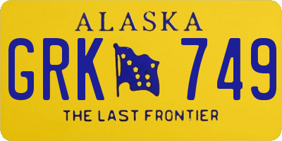 AK license plate GRK749