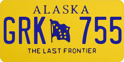 AK license plate GRK755