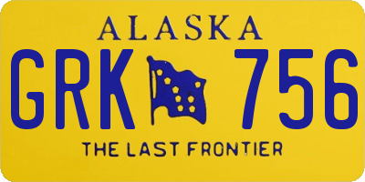 AK license plate GRK756