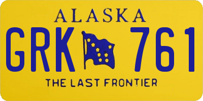 AK license plate GRK761