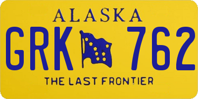 AK license plate GRK762