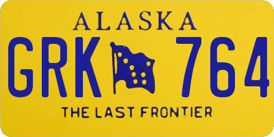 AK license plate GRK764