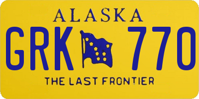 AK license plate GRK770