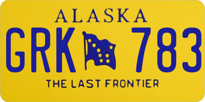 AK license plate GRK783