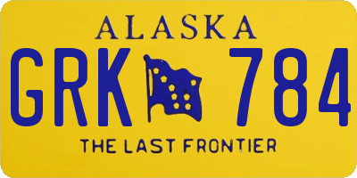 AK license plate GRK784