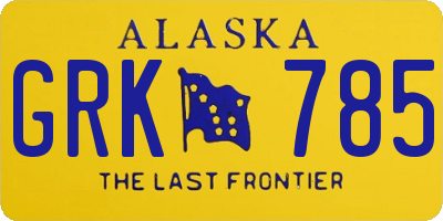 AK license plate GRK785