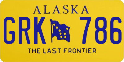 AK license plate GRK786