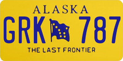 AK license plate GRK787