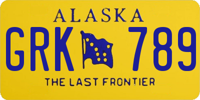 AK license plate GRK789