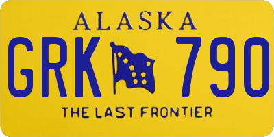 AK license plate GRK790