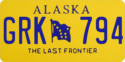 AK license plate GRK794