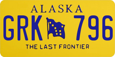 AK license plate GRK796