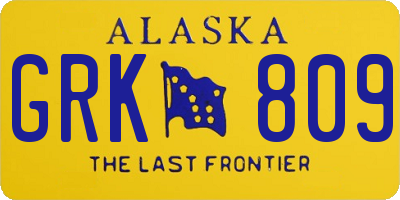 AK license plate GRK809