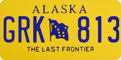 AK license plate GRK813