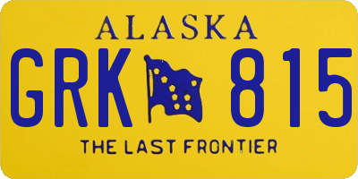 AK license plate GRK815