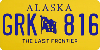 AK license plate GRK816