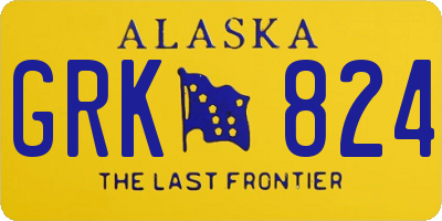 AK license plate GRK824