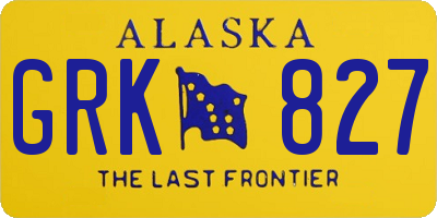 AK license plate GRK827