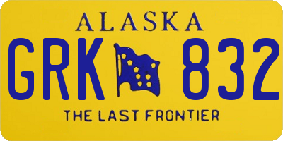 AK license plate GRK832