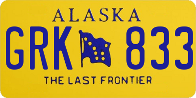 AK license plate GRK833