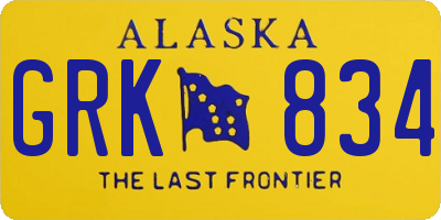 AK license plate GRK834