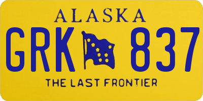 AK license plate GRK837