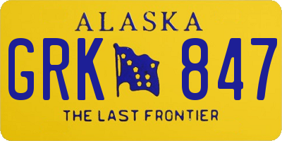 AK license plate GRK847