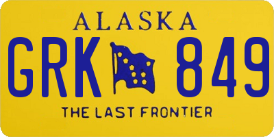 AK license plate GRK849