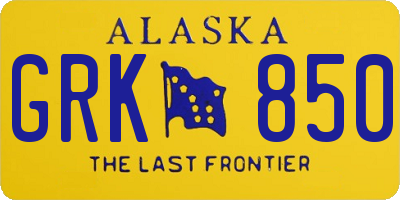 AK license plate GRK850