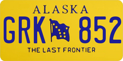 AK license plate GRK852