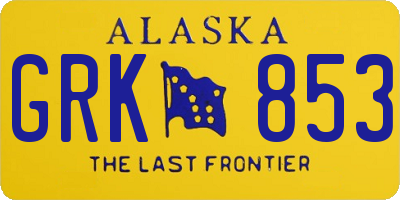 AK license plate GRK853