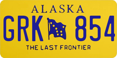 AK license plate GRK854