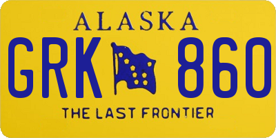 AK license plate GRK860