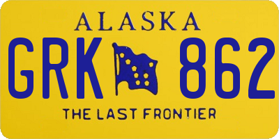 AK license plate GRK862