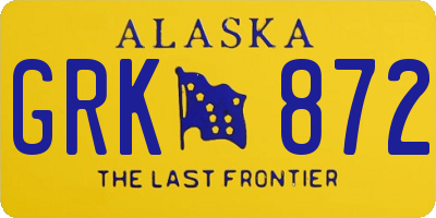 AK license plate GRK872