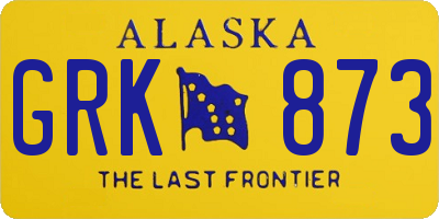 AK license plate GRK873