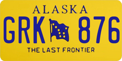 AK license plate GRK876