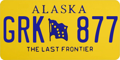 AK license plate GRK877