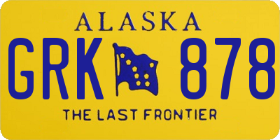 AK license plate GRK878