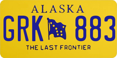 AK license plate GRK883