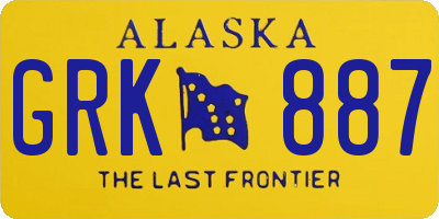 AK license plate GRK887