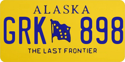 AK license plate GRK898