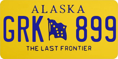 AK license plate GRK899