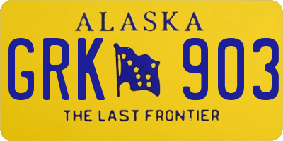 AK license plate GRK903