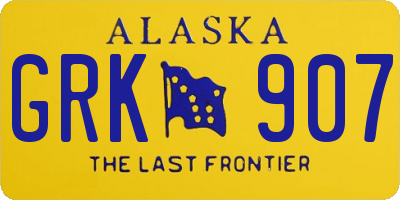 AK license plate GRK907