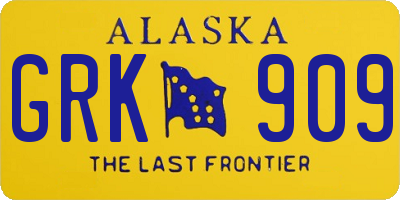 AK license plate GRK909