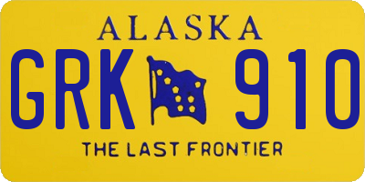 AK license plate GRK910