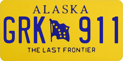 AK license plate GRK911