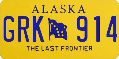 AK license plate GRK914