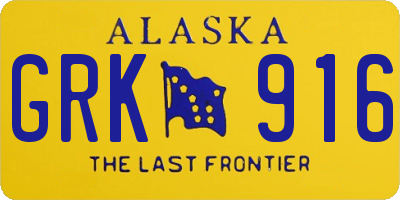 AK license plate GRK916